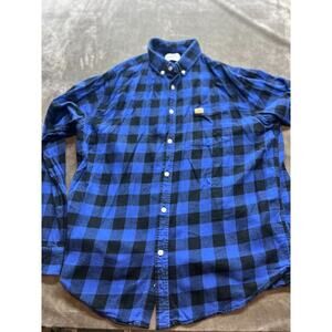 Men's Simply Southern XL Blue Check Long Sleeve Flannel Shirt‎